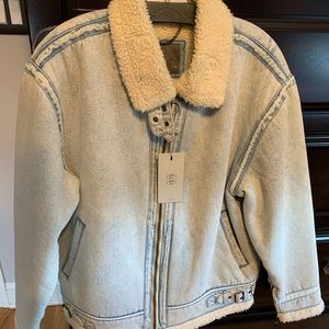 Zara denim sherpa jacket